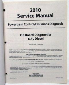 2010 Ford 6.4L Diesel Powertrain Emissions Diagnosis Service Manual F-Series SD