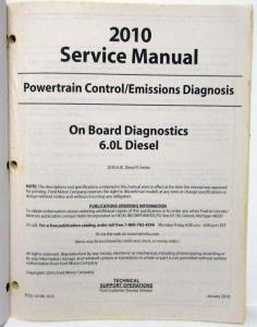2010 Ford 6.0L Diesel Powertrain Emissions Diagnosis Service Manual E-Series Van