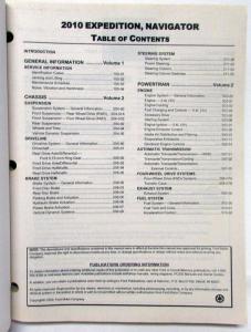 2010 Ford Expedition & Lincoln Navigator Service Shop Repair Manual Set Vol 1&2