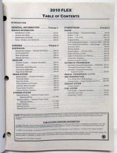 2010 Ford Flex Service Shop Repair Manual Set Vol 1&2