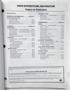 2009 Ford Expedition & Lincoln Navigator Service Shop Repair Manual Set Vol 1&2