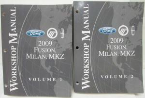 2009 Ford Fusion Mercury Milan Lincoln MKZ Service Shop Manual Set Vol 1&2