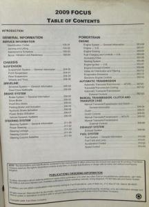 2009 Ford Focus Service Shop Repair Manual