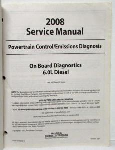 2008 Ford 6.0L Diesel Powertrain Emissions Diagnosis Service Manual E-Series Van