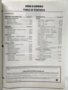2008 Ford Econoline E-Series Van Service Shop Repair Manual Set Vol 1 & 2
