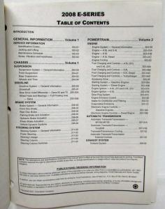 2008 Ford Econoline E-Series Van Service Shop Repair Manual Set Vol 1 & 2
