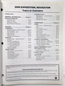 2006 Ford Expedition & Lincoln Navigator Service Shop Repair Manual Set Vol 1&2