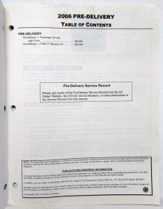 2006 Ford Inspection Manual Pre-Delivery Car-Truck