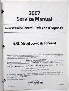 2007 Ford 4.5L LCF Diesel Powertrain Control Emissions Diagnosis Service Manual
