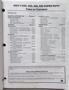 2007 Ford F-250 350 450 550 Super Duty Service Shop Repair Manual Set Vol 1 & 2