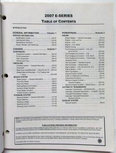 2007 Ford Econoline E-Series Van Service Shop Repair Manual Set Vol 1 & 2