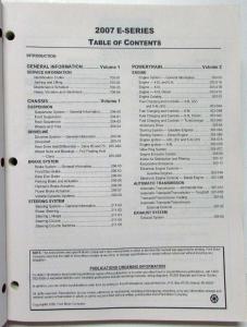 2007 Ford Econoline E-Series Van Service Shop Repair Manual Set Vol 1 & 2