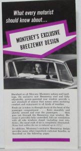 1963 1964 Mercury Monterey Breezeway Design Sales Folder Original