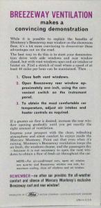 1963 1964 Mercury Monterey Breezeway Design Sales Folder Original
