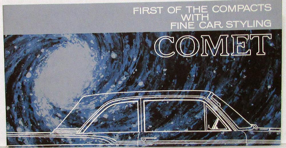 1960 Mercury Comet & Wagon Color Sales Brochure Printed HD White Paper Inside