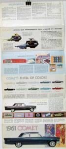 1961 Mercury Comet & Wagon Small Color Sales Folder Original