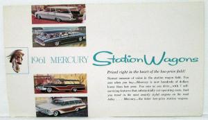 1961 Mercury Colony Park & Commuter Station Wagons Color Sales Folder Original