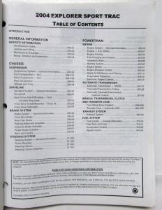 2004 Ford Explorer Sport Trac Service Shop Repair Manual