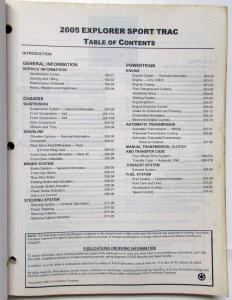 2005 Ford Explorer Sport Trac Service Shop Repair Manual