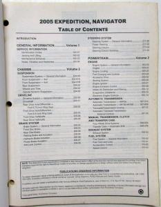 2005 Ford Expedition & Lincoln Navigator Service Shop Repair Manual Set Vol 1&2