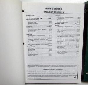2004 Ford Econoline E-Series Van Service Shop Repair Manual Set Vol 1 & 2