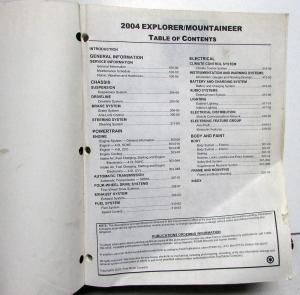 2004 Ford Explorer & Mercury Mountaineer Service Shop Repair Manual
