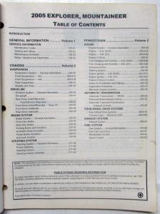 2005 Ford Explorer & Mercury Mountaineer Service Manual Set Vol 1&2