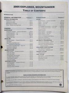 2005 Ford Explorer & Mercury Mountaineer Service Manual Set Vol 1&2