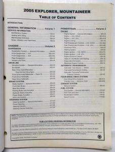 2005 Ford Explorer & Mercury Mountaineer Service Manual Set Vol 1&2