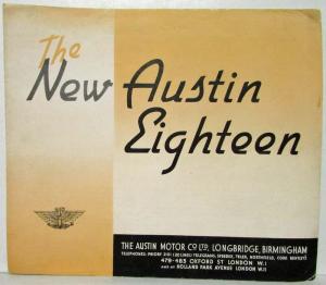 1937 Austin Eighteen Tri-fold Sales Brochure