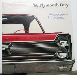 1966 Plymouth Fury I II III Sport Original Color Dealer Sales Brochure