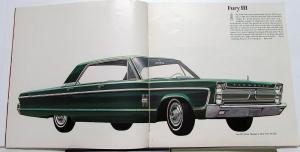1966 Plymouth Fury I II III Sport Original Color Dealer Sales Brochure