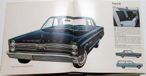 1966 Plymouth Fury I II III Sport Original Color Dealer Sales Brochure