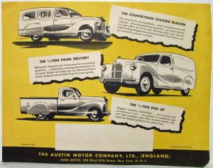 1950 Austin Low Cost Economy Car America Wants Sales Brochure