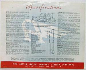 1950 Austin A40 Devon Sedan For Sparkling Performance Sales Brochure