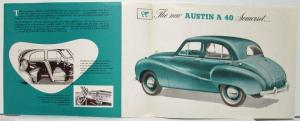 1952 New Austin A40 Somerset Sales Brochure Green Tone