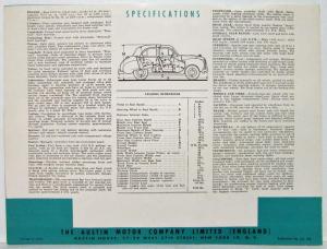 1952 New Austin A40 Somerset Sales Brochure Green Tone