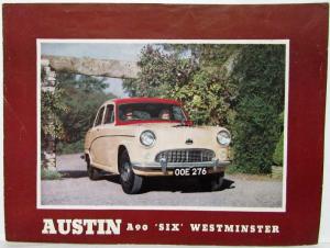 1954 Austin A90 Six Westminster Sales Brochure USA & Canada - Maroon Frame