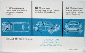 1956 Austin Move Over For Exciting New A105 Small Sales Brochure