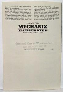 1962 Austin & Morris 850 Mechanix Illustrated Reprint Sales Folder
