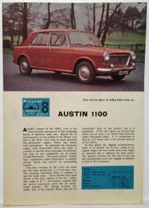 1964 Austin 1100 Autocar Owners Guide Sheet Reprint