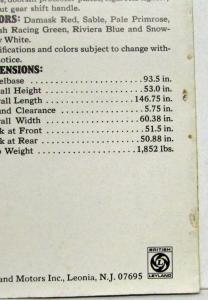 1969 Austin America Sales Folder