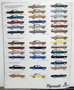 1968 Plymouth Fury I II III Sport VIP Suburban Wagons Sales Brochure Original