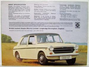 1969 Austin 1300 GT The One GT That Just Had To Be Sales Brochure