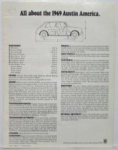 1969 Austin America Spec Sheet