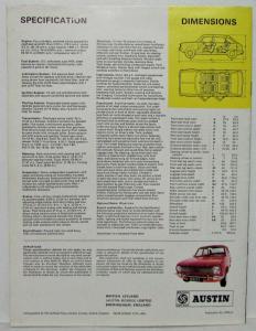 1970 Austin Maxi Sales Brochure