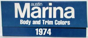 1974 Austin Marina Body and Trim Paint Color Chips Brochure Folder