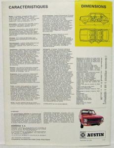 1969-1974 Austin Maxi Sales Folder - French Text