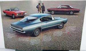 1968 Plymouth Barracuda Original Color Dealer Sales Brochure Large Prestige