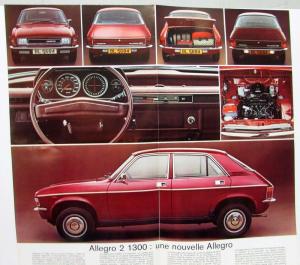 1975-1977 Austin Allegro 2 1300 Four Door SDL Sales Folder - French Text